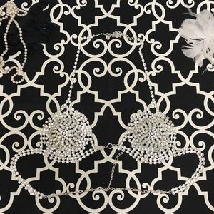 Rhinestone Bra and Panty Set