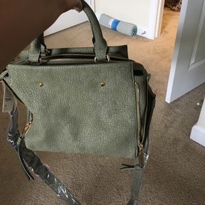 Hunter green free people cross body purse