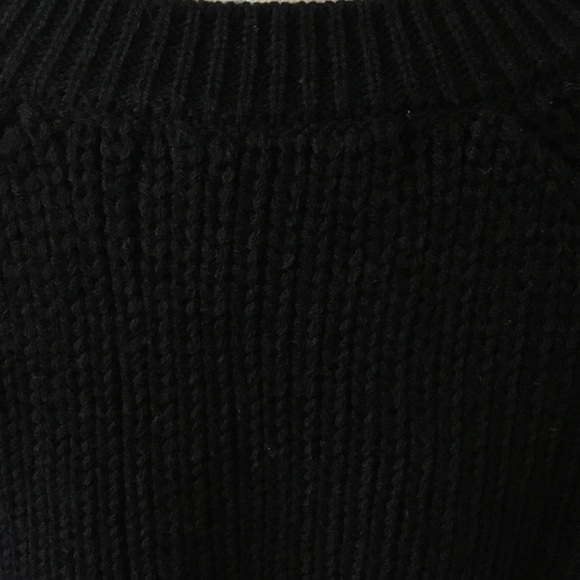 Black Cable Knit Cold Shoulder Sweater - Picture 5 of 5