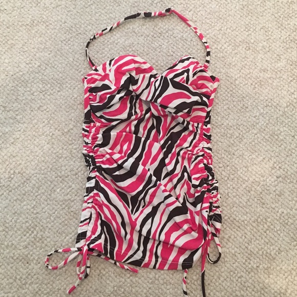Delia*s Magenta Zebra Print Tankini - Picture 1 of 2
