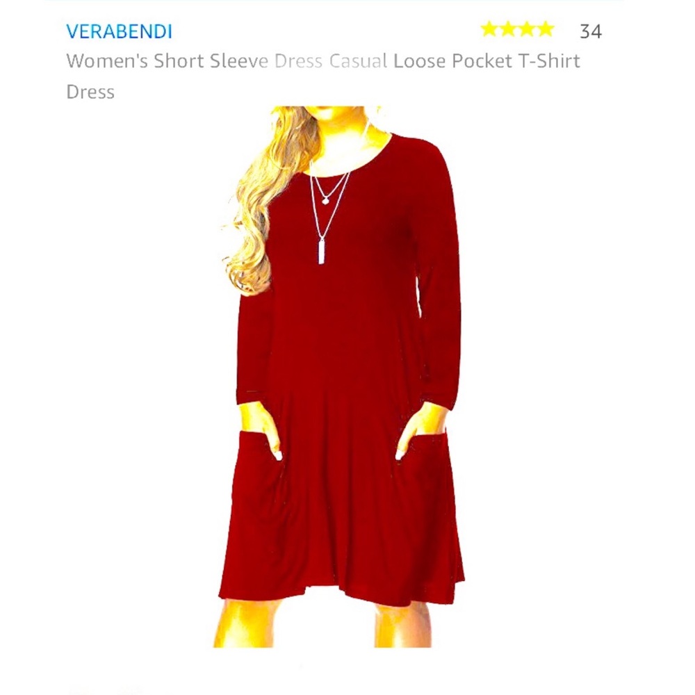 Red dress with pockets!