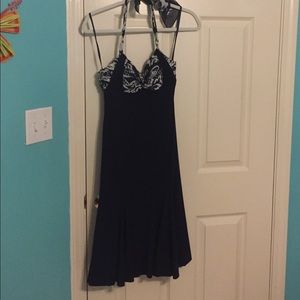 Cache - Navy Blue Halter Dress