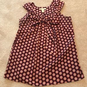 Banana republic S sleeveless blouse with bow