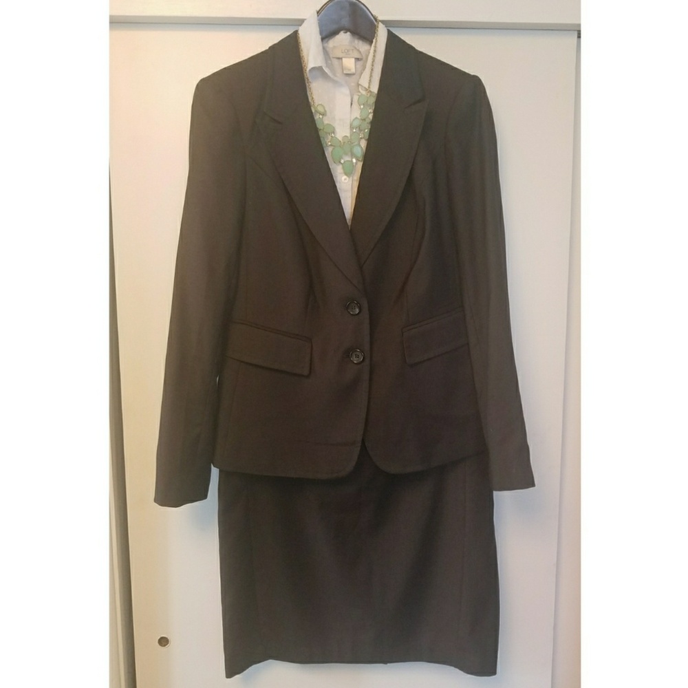 The Limited chocolate brown tailored skirt suit