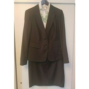 The Limited chocolate brown tailored skirt suit