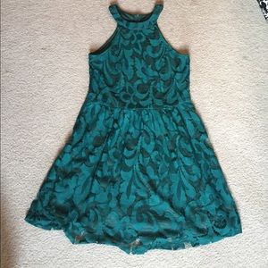 Emerald green lace dress