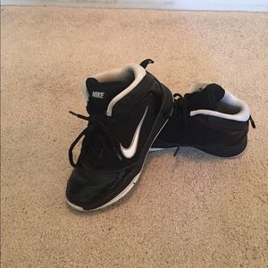Black w/white Nike basketball sneakers