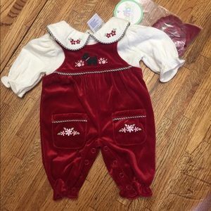 Cute Red and white overall