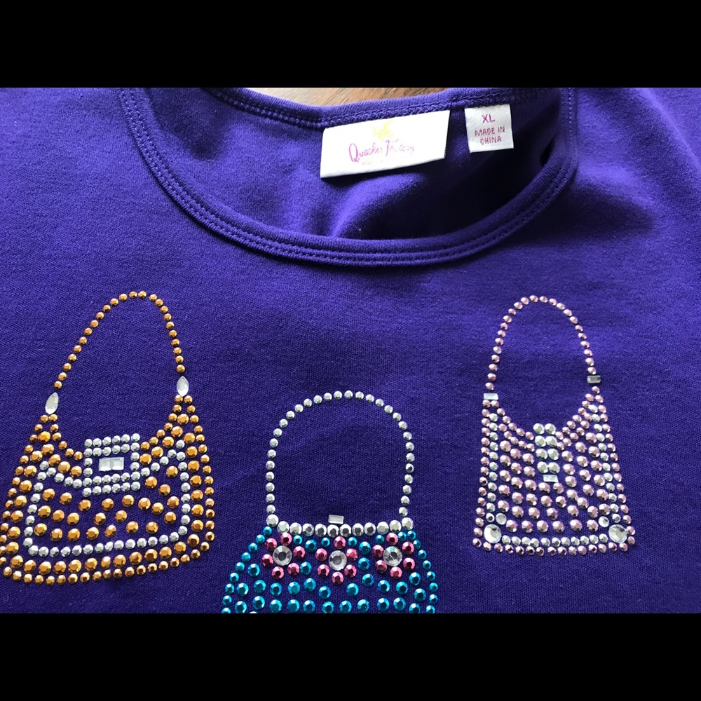 Fun Sparkly Purse LS shirt