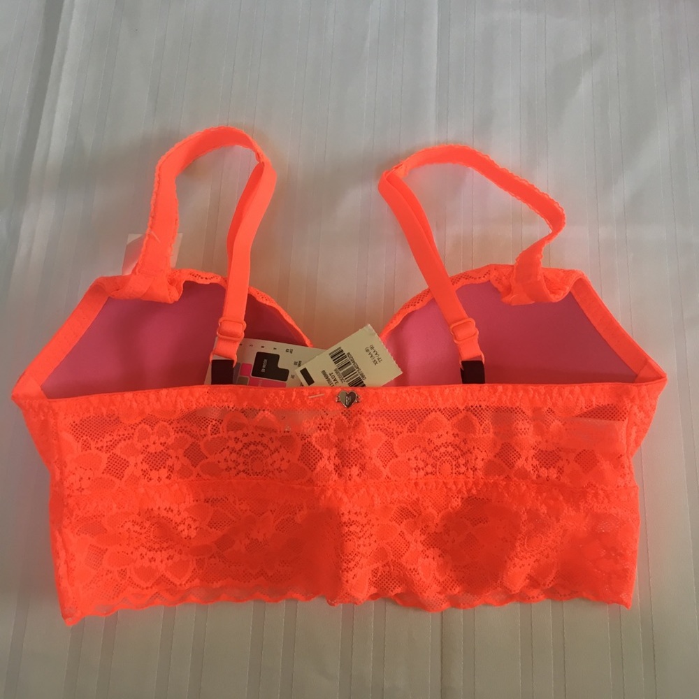 New VS Pink Floral Lace Push Up Bralette - Picture 2 of 7