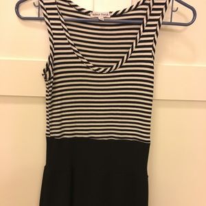 Black white stripe dress with black bottom