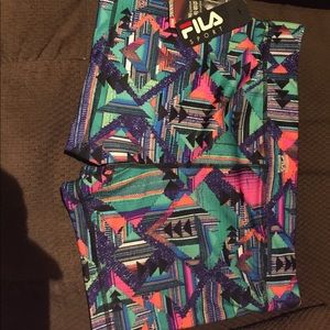 Printed Gil's sport compression shorts mid rise