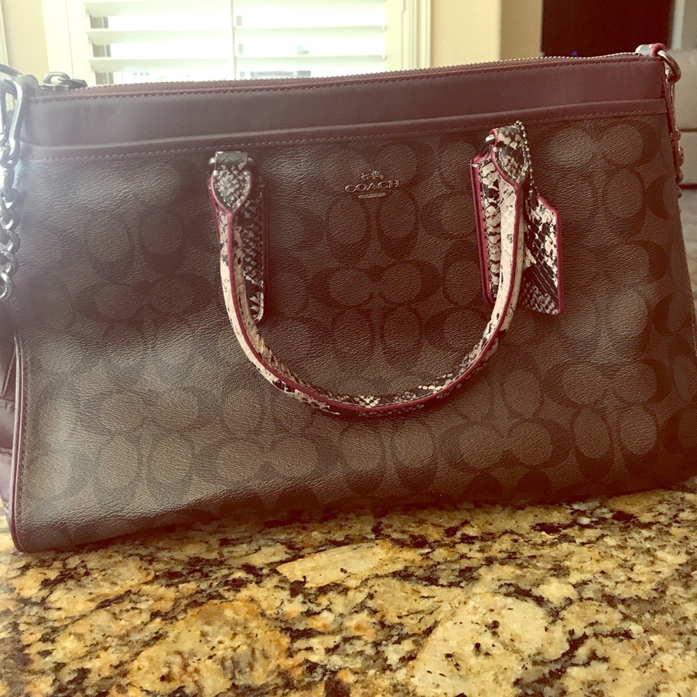 Coach Authentic Purse, QB/Brown Oxblood