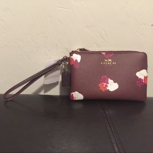 Coach Wristlet in Beautiful Burgundy Floral!