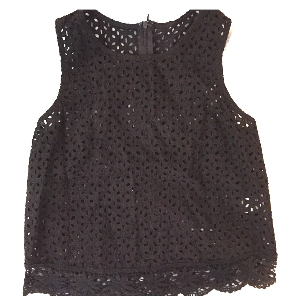 Black Eyelet Crop Top