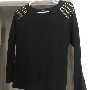 Black sweater from Express w gold Studs
