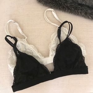2 Lace Triangle Cup Bralettes