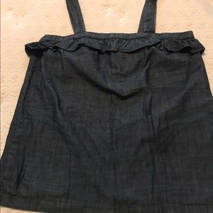 Chambray ruffled top