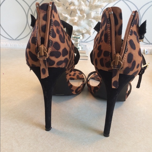 EUC Leopard Strappy Heels - Picture 3 of 7