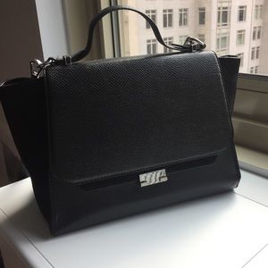 Zara black bag with faux snakeskin & suede detail
