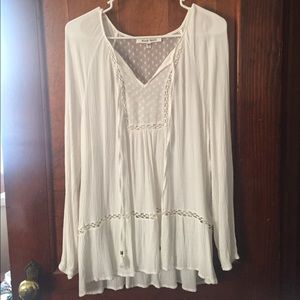 XL cream peasant top
