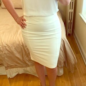 Off White Pencil Skirt