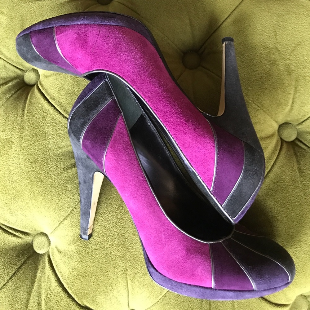 Nine West MultiColor Suede Heels