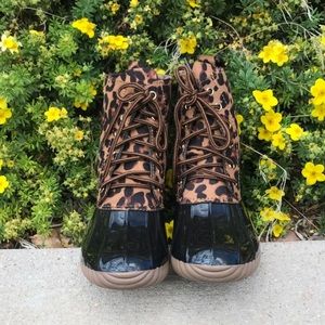 Cheetah duck boots