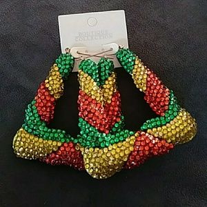 Large size bling Rasta earrings