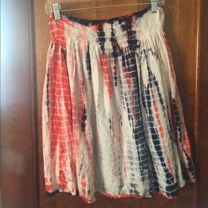 Red, white, and blue tie-dye skirt