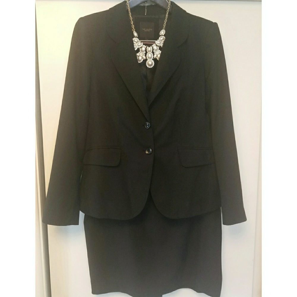 The Limited tailored black skirt suit