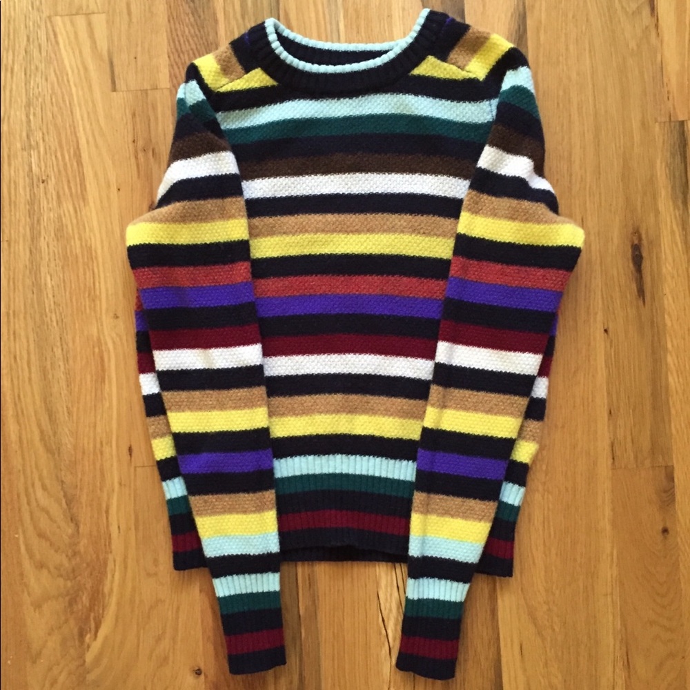 Multicolored striped wool J. Crew sweater