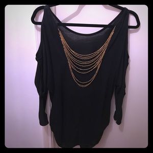 3/4 Back beaded cold shoulder