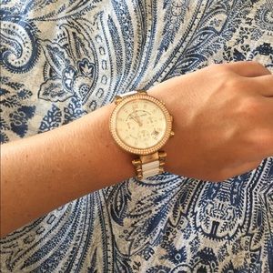 Michael Kors Rose Gold and White Womens Watch