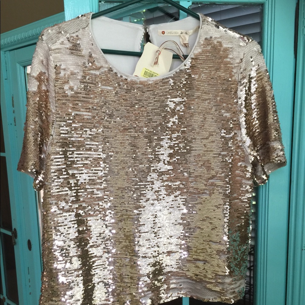 Chelsea & Violet Flip sequin top