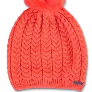 ❄️EMPYRE Pom Orange Red Beanie NWT winter Snow ❄️