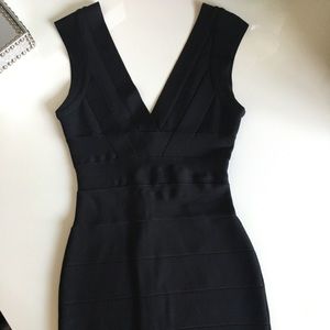 Black Herve Leger black bandage dress S