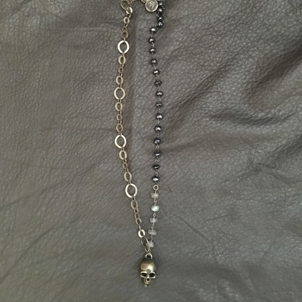 Skull with Brass & Beaded Necklace