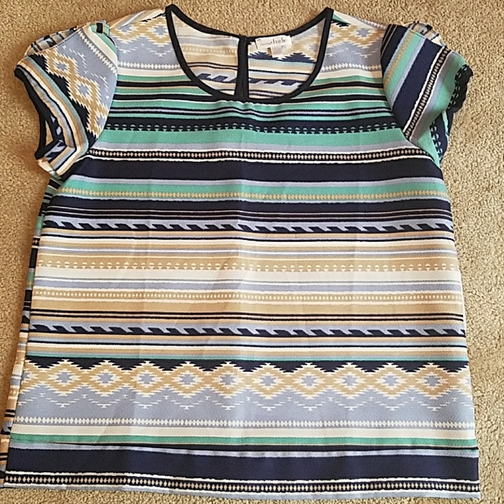 Blue tribal design blouse