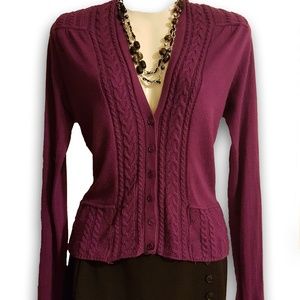 V-neck cardigan sweater