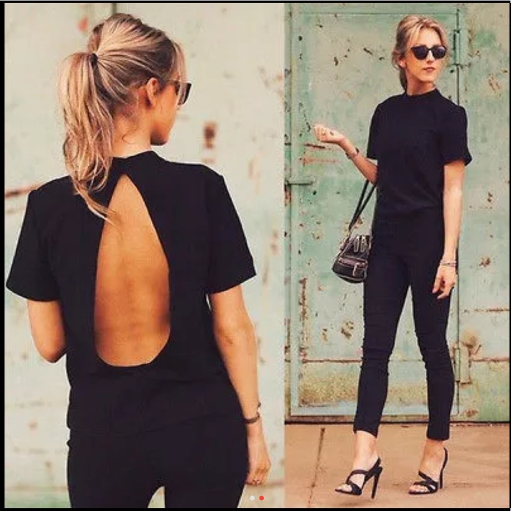 🆕CHIC BLACK BACK OUT TOP - Picture 2 of 3