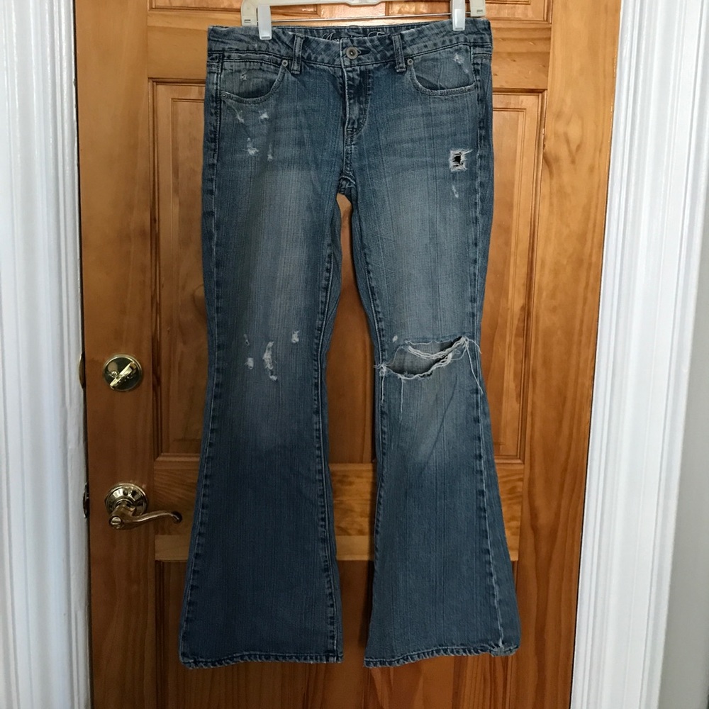 Distressed Real Flare Jeans