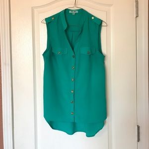 Teal Button Up Tank
