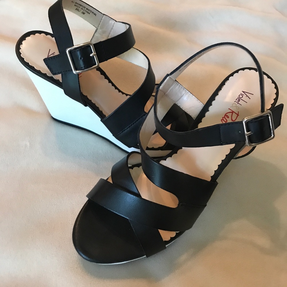 Two toned, platform wedge shoes