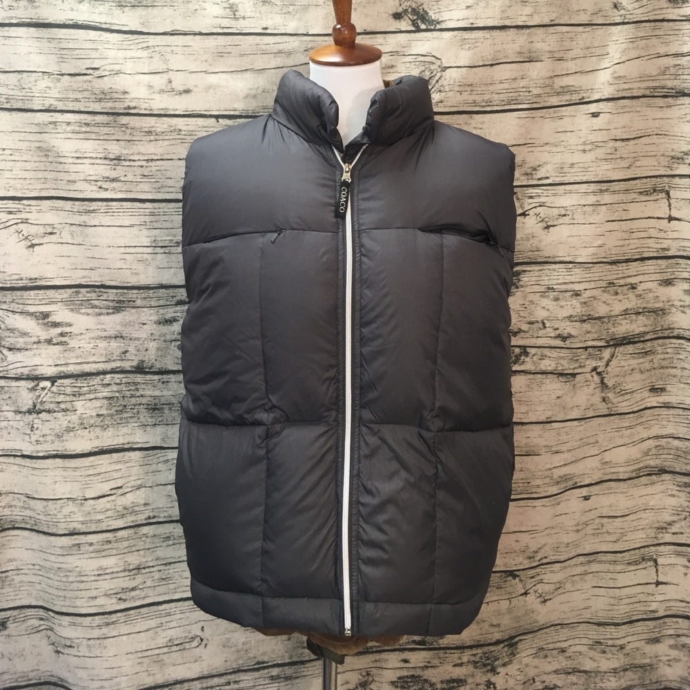 Down and Feather Blend Puffer Vest, Sz XL