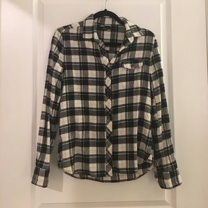 BDG black and white flannel boyfriend fit
