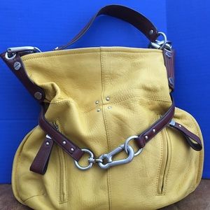 Makowski Mustard Yellow leather purse, satchel.