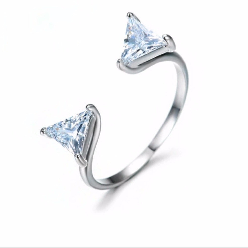 Cute Double Triangle CZ Ring