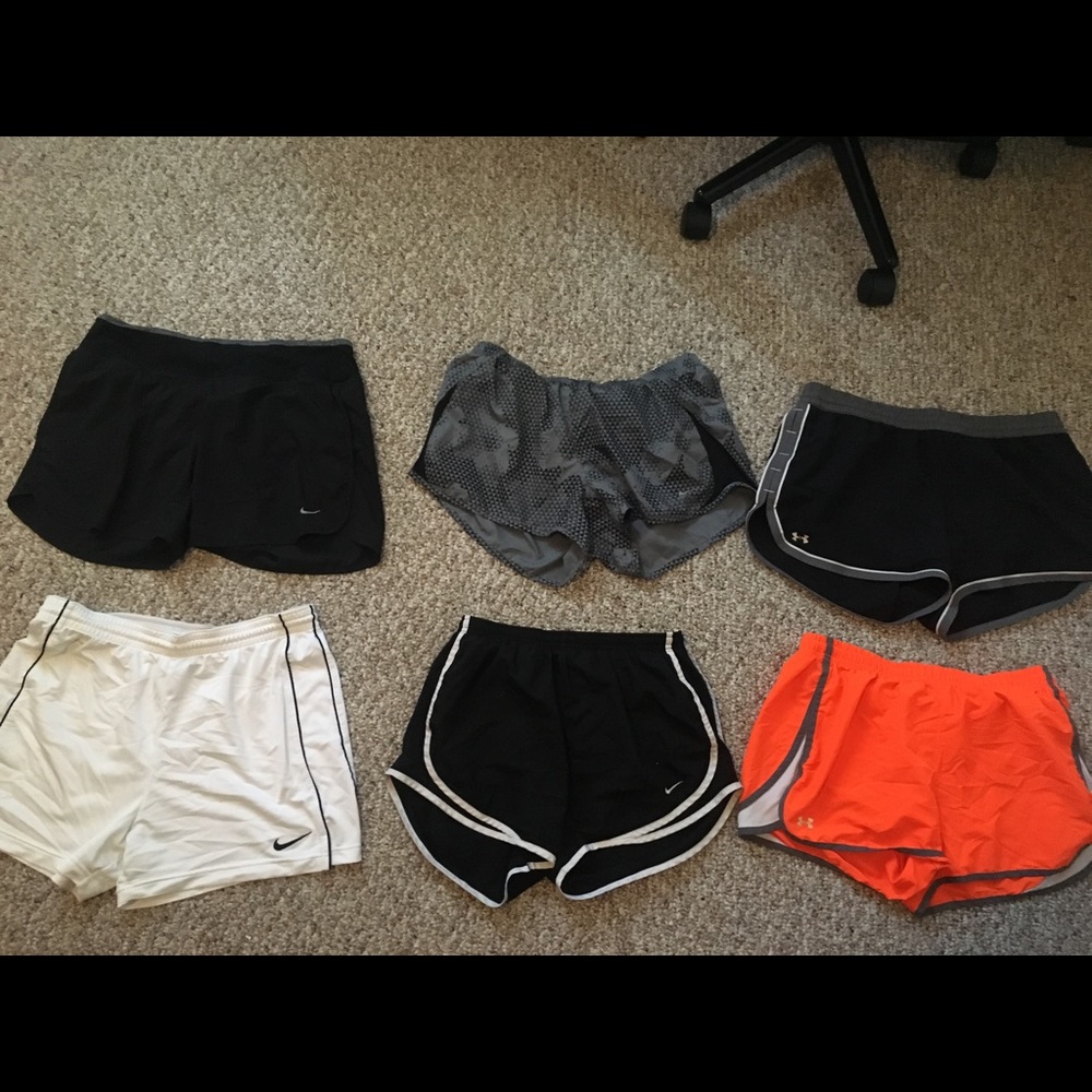 4 Nike shorts, 2 Under armor shorts