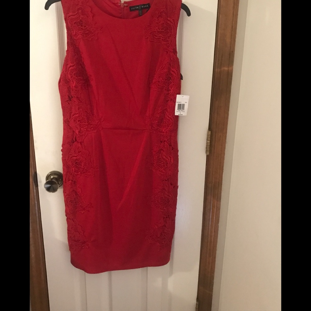 Red Dress w/ Lace Accent
